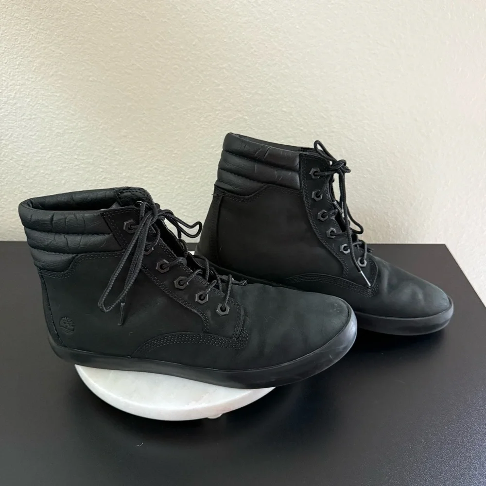 Timberland Black Nubuck Leather Dausette Sneaker Ankle Boots Sneakers Size 9.5 - Picture 6 of 10